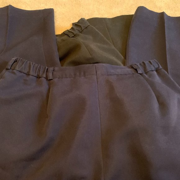 Two pair JW Collection Dress Trousers Black and Navy Size 14 - Picture 3 of 9